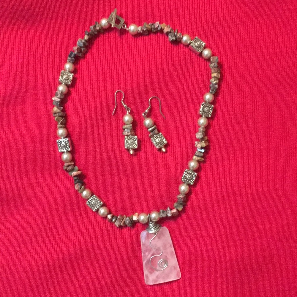Hand crafted necklace and earrings